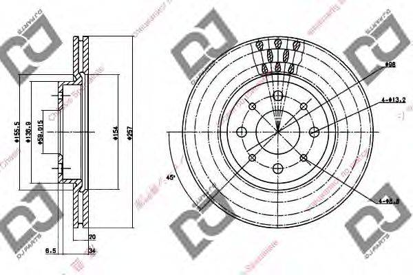 Тормозной диск BD1293 DJ PARTS