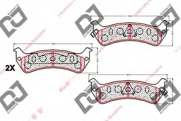 Комплект тормозных колодок, дисковый тормоз BP2058 DJ PARTS