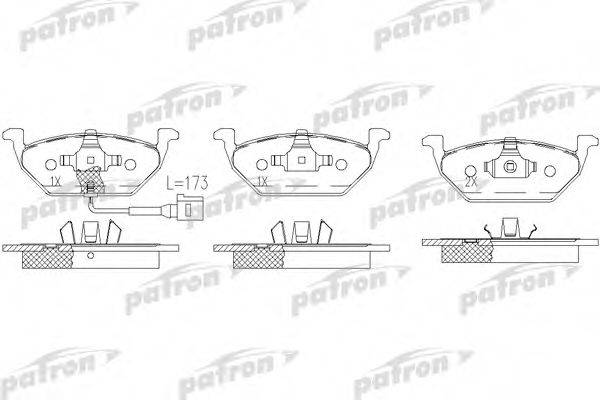 Комплект тормозных колодок, дисковый тормоз PBP1094 PATRON