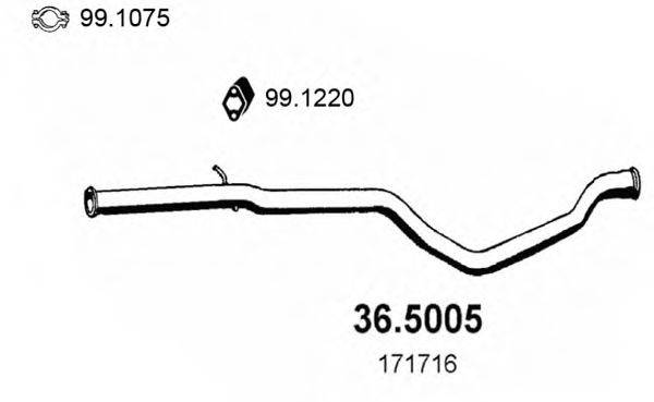 Труба выхлопного газа 36.5005 ASSO