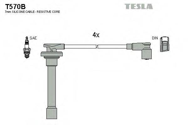 Комплект проводов зажигания T570B TESLA