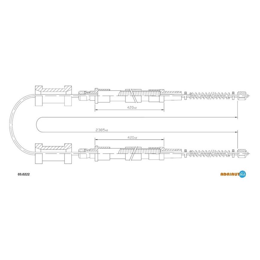 Трос стояночного тормоза задний левый/правый 2400mm/445mm/445mm