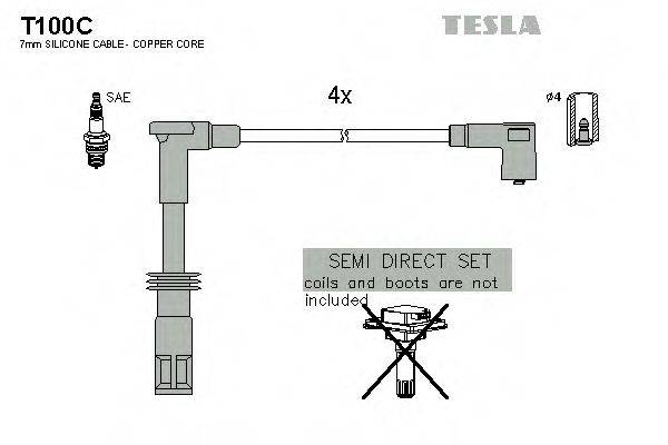 Комплект проводов зажигания T100C TESLA