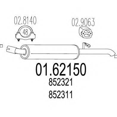 Глушитель выхлопных газов конечный 01.62150 MTS
