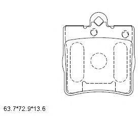 Комплект тормозных колодок, дисковый тормоз KD7740 ASIMCO