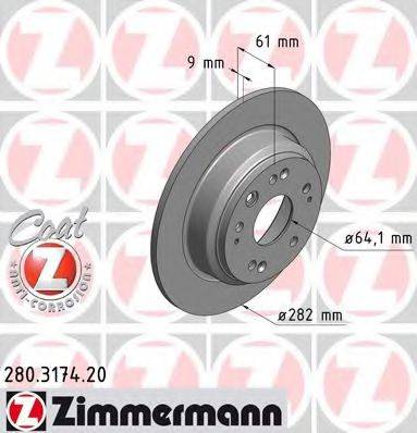 Тормозной диск 280.3174.20 ZIMMERMANN