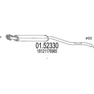 Средний глушитель выхлопных газов 01.52330 MTS