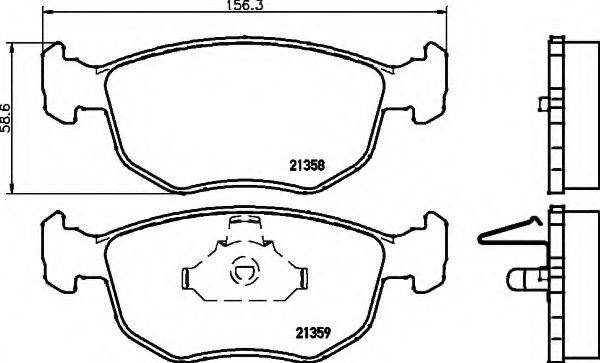 Комплект тормозных колодок, дисковый тормоз 8DB 355 008-191 HELLA