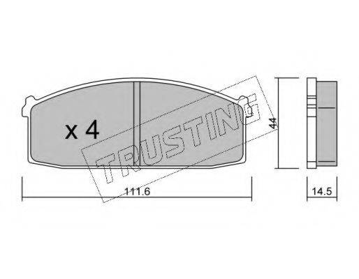 Комплект тормозных колодок, дисковый тормоз 254.0 TRUSTING