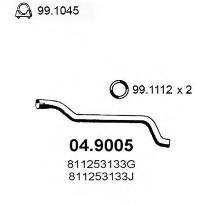 Труба выхлопного газа 04.9005 ASSO