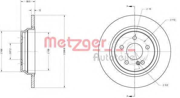 Тормозной диск 6110489 METZGER