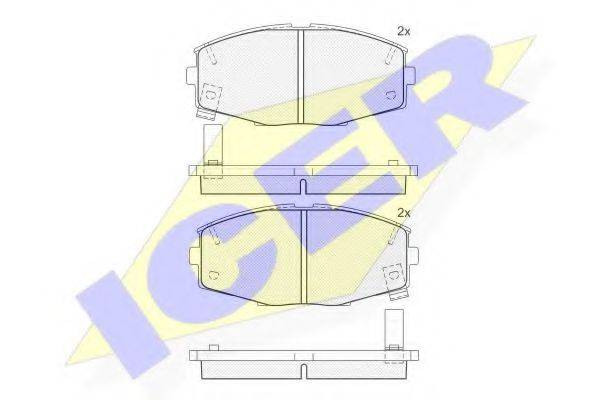 Комплект тормозных колодок, дисковый тормоз 180617 ICER