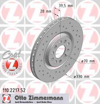 Тормозной диск 110.2217.52 ZIMMERMANN