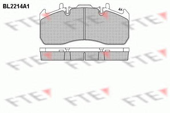 Комплект тормозных колодок, дисковый тормоз BL2214A1 FTE