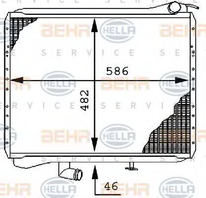 Радиатор, охлаждение двигателя 8MK 376 710-001 HELLA