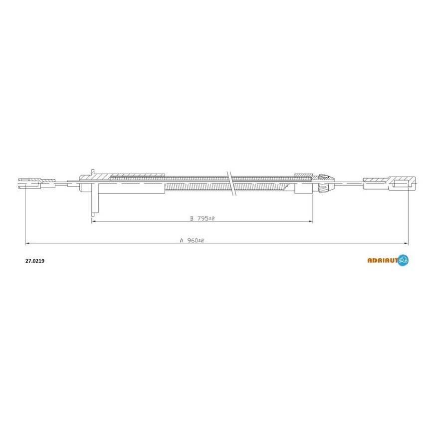 Трос стояночного тормоза задний левый 965mm/805mm