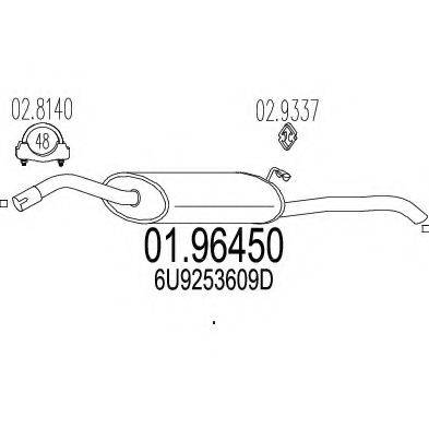Глушитель выхлопных газов конечный 01.96450 MTS