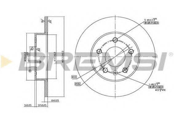 Тормозной диск DBB044S BREMSI