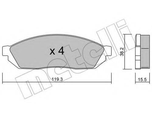 Комплект тормозных колодок, дисковый тормоз 22-0087-0 METELLI