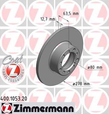 Тормозной диск 400.1053.20 ZIMMERMANN