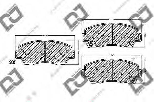 Комплект тормозных колодок, дисковый тормоз BP1258 DJ PARTS