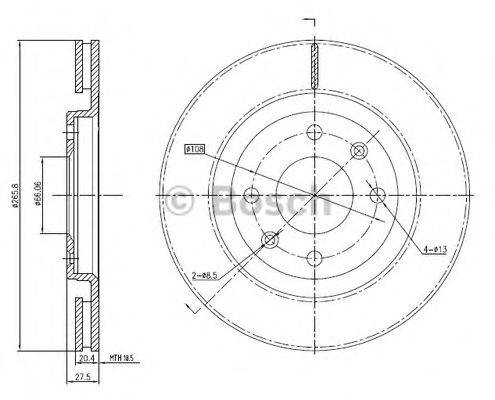 Тормозной диск 0 986 BB4 303 BOSCH