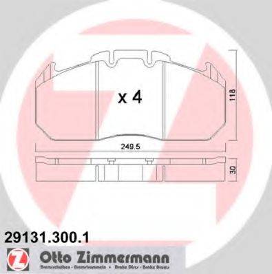 Комплект тормозных колодок, дисковый тормоз 29131.300.1 ZIMMERMANN