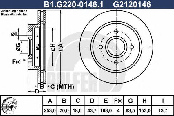 Тормозной диск B1.G220-0146.1 GALFER