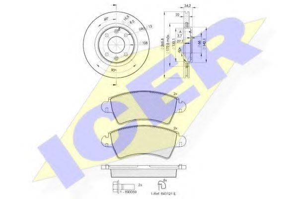 Комплект тормозов, дисковый тормозной механизм