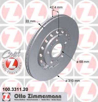 Тормозной диск 100.3311.20 ZIMMERMANN