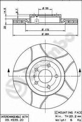 Тормозной диск 09.4939.76 BREMBO