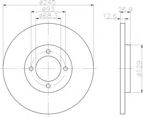 Тормозной диск 8DD 355 100-021 HELLA