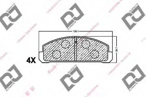 Комплект тормозных колодок, дисковый тормоз BP1264 DJ PARTS