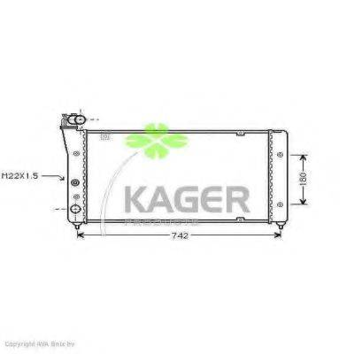 Радиатор, охлаждение двигателя 31-1018 KAGER
