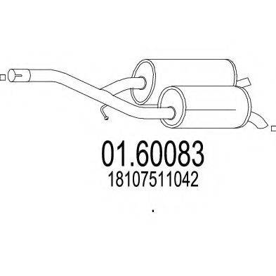 Глушитель выхлопных газов конечный 01.60083 MTS