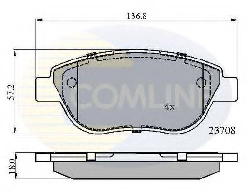 Комплект тормозных колодок, дисковый тормоз CBP01783 COMLINE