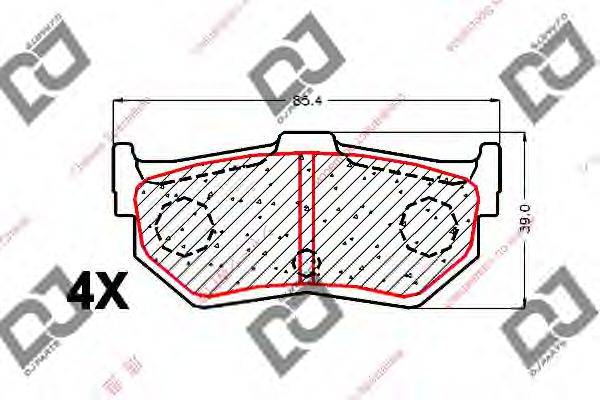 Комплект тормозных колодок, дисковый тормоз BP1739 DJ PARTS