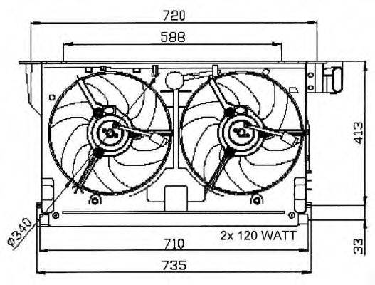 Вентилятор, охлаждение двигателя 47051 NRF