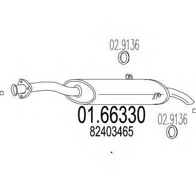 Глушитель выхлопных газов конечный 01.66330 MTS