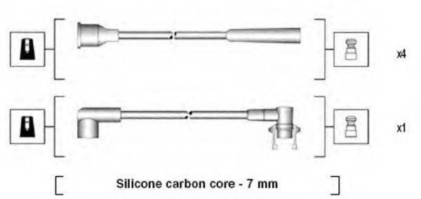 Комплект проводов зажигания 941145360733 MAGNETI MARELLI