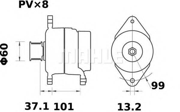 Генератор MG 225 MAHLE ORIGINAL