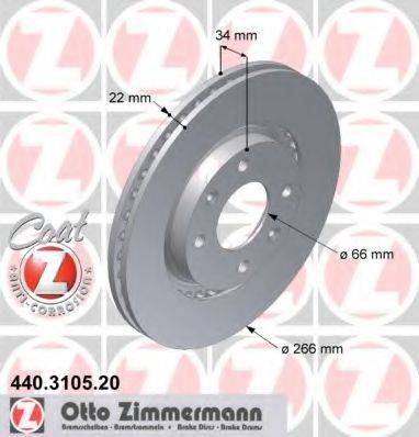 Тормозной диск 440.3105.20 ZIMMERMANN