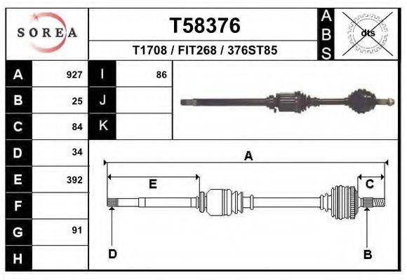 Приводной вал T58376 EAI