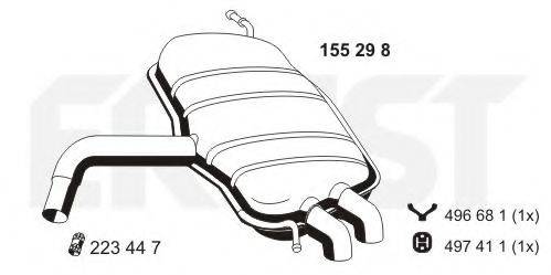 Глушитель выхлопных газов конечный 155298 ERNST
