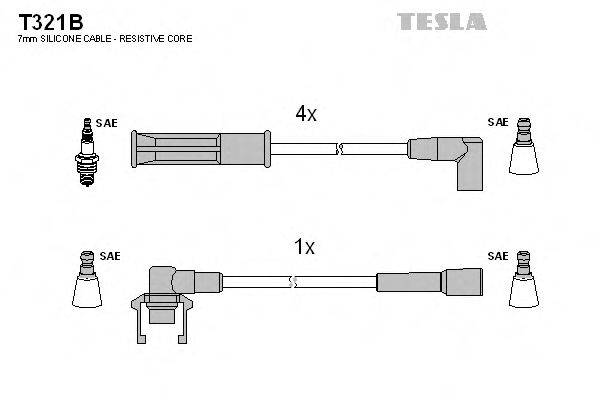 Комплект проводов зажигания T321B TESLA