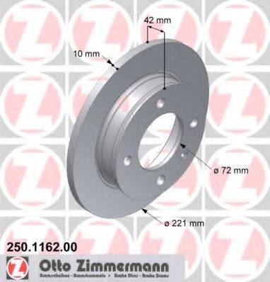 Тормозной диск 250.1162.00 ZIMMERMANN