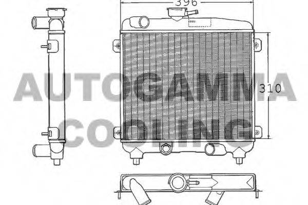 Радиатор, охлаждение двигателя 100302 AUTOGAMMA