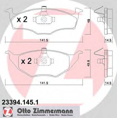 Комплект тормозных колодок, дисковый тормоз 23394.145.1 ZIMMERMANN