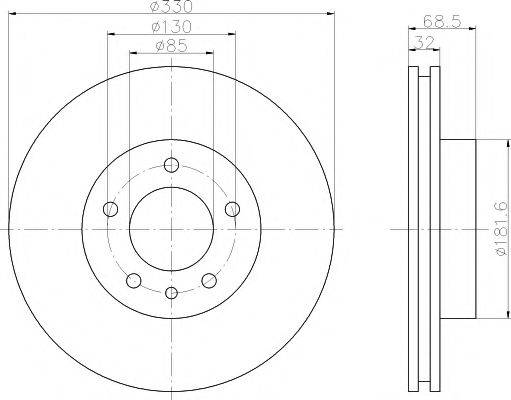 Тормозной диск MDC1610R MINTEX