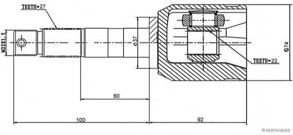 Шарнирный комплект J2827009 NIPPARTS